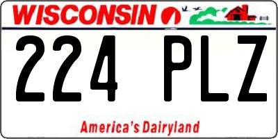 WI license plate 224PLZ