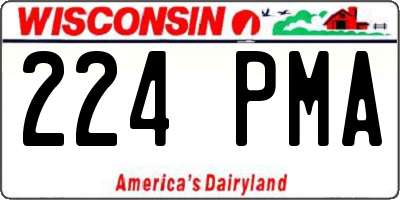 WI license plate 224PMA
