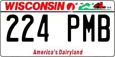 WI license plate 224PMB
