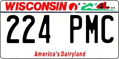 WI license plate 224PMC