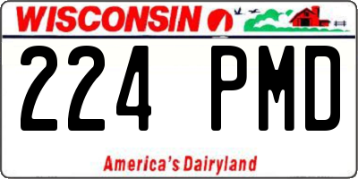 WI license plate 224PMD