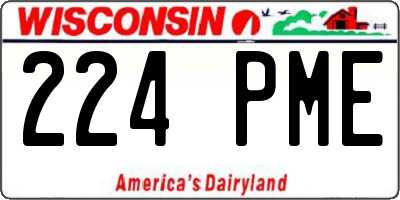 WI license plate 224PME