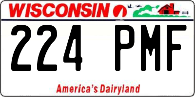 WI license plate 224PMF