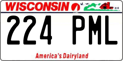 WI license plate 224PML
