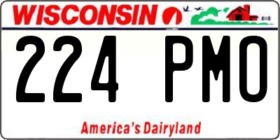 WI license plate 224PMO