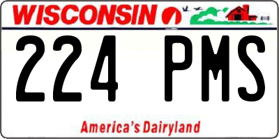 WI license plate 224PMS