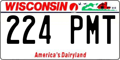 WI license plate 224PMT