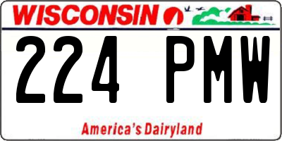 WI license plate 224PMW