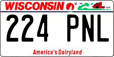 WI license plate 224PNL