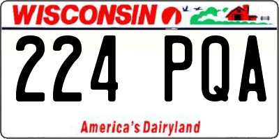 WI license plate 224PQA
