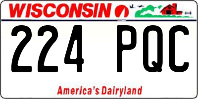 WI license plate 224PQC