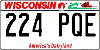 WI license plate 224PQE