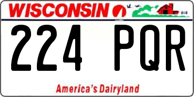 WI license plate 224PQR