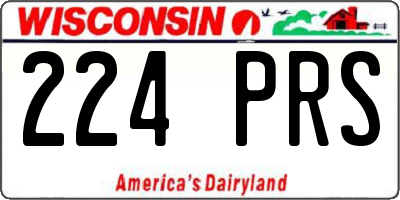 WI license plate 224PRS
