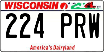 WI license plate 224PRW