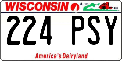 WI license plate 224PSY