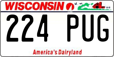 WI license plate 224PUG