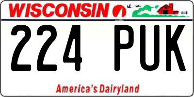 WI license plate 224PUK