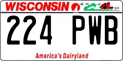 WI license plate 224PWB