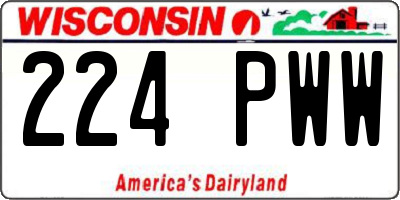 WI license plate 224PWW