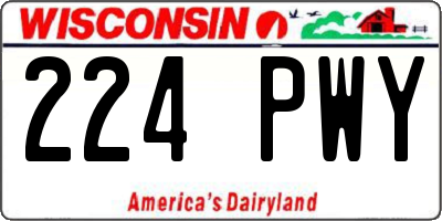 WI license plate 224PWY