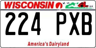WI license plate 224PXB