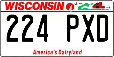 WI license plate 224PXD