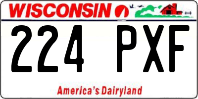 WI license plate 224PXF