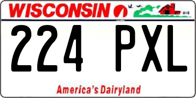 WI license plate 224PXL