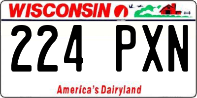 WI license plate 224PXN