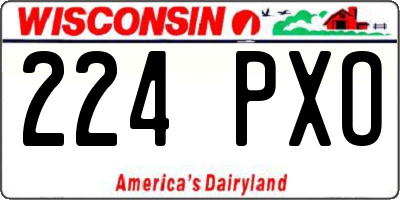 WI license plate 224PXO