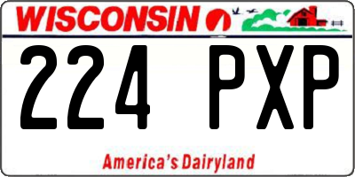 WI license plate 224PXP