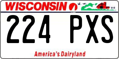 WI license plate 224PXS