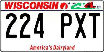 WI license plate 224PXT
