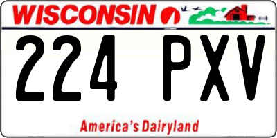 WI license plate 224PXV