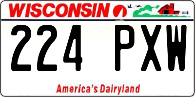 WI license plate 224PXW