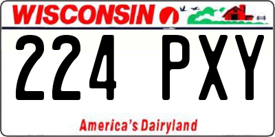 WI license plate 224PXY