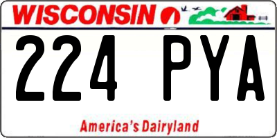 WI license plate 224PYA