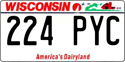 WI license plate 224PYC