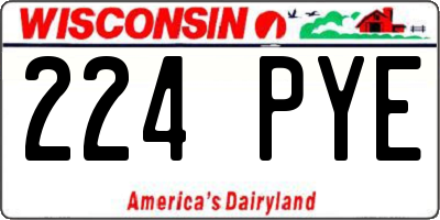 WI license plate 224PYE