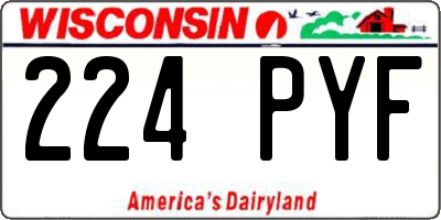 WI license plate 224PYF
