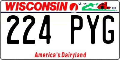 WI license plate 224PYG