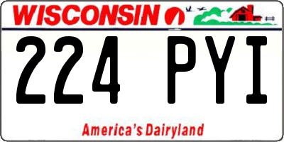 WI license plate 224PYI
