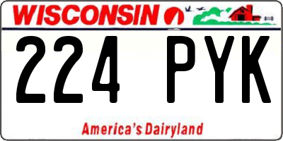 WI license plate 224PYK