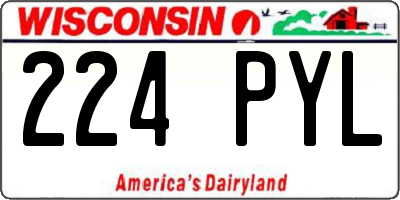 WI license plate 224PYL