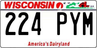 WI license plate 224PYM