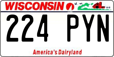 WI license plate 224PYN