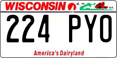 WI license plate 224PYO