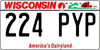 WI license plate 224PYP