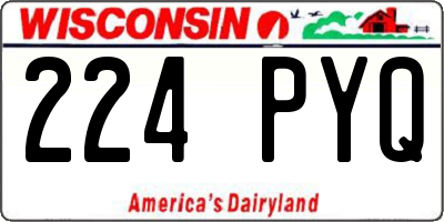 WI license plate 224PYQ
